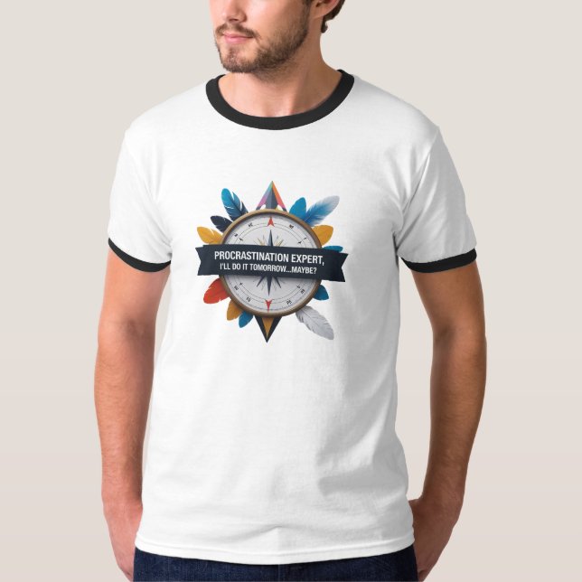 Camisa Compass & Feathers Ringer (Frente)