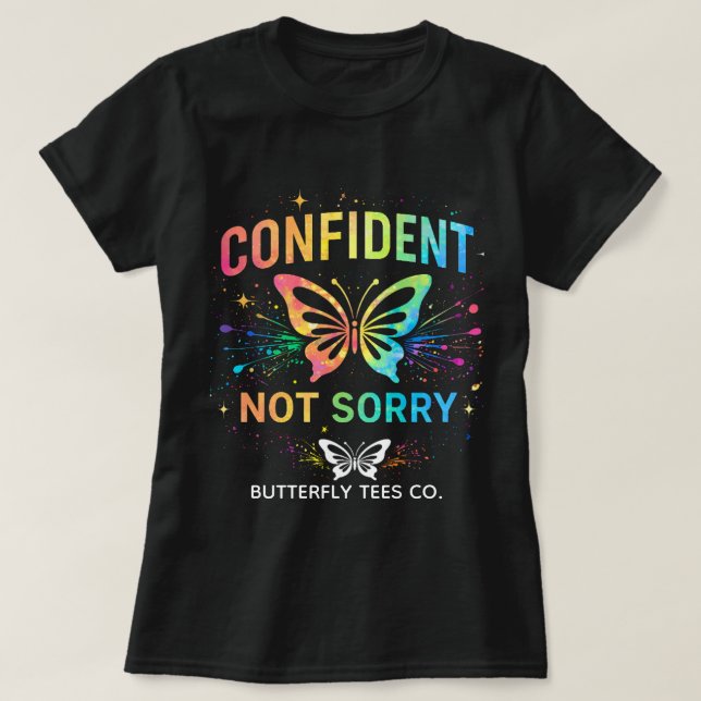 Camisa Confidente Não Desculpe Borboleta 0047718 (Frente do Design)