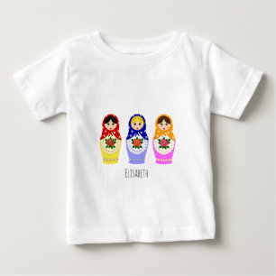 Camisa conhecida do bebê das bonecas do matryoshk