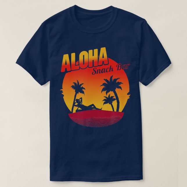 Camisa Conservadora Aloha Snackbar Engraçada (Frente do Design)