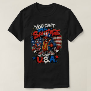  Camisa Cool Hot Dog EUA Grafite Streetwear