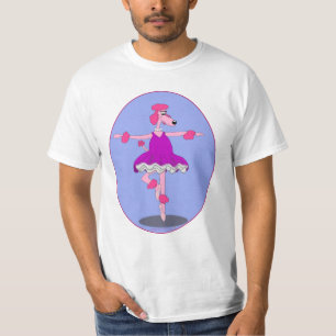 Camisa cor-de-rosa da bailarina da caniche