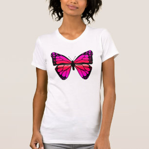 Camisa cor-de-rosa da borboleta