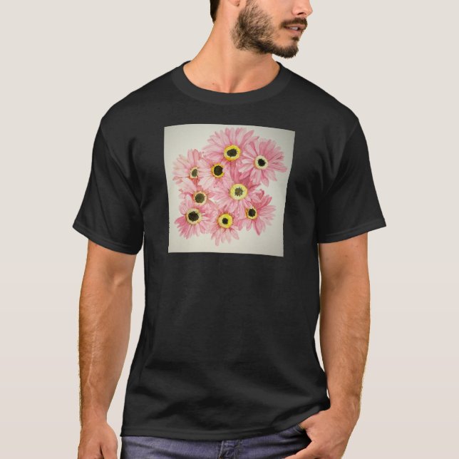 Camisa cor-de-rosa da flor (Frente)