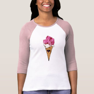 Camisa cor-de-rosa do cone do sorvete