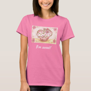 Camisa cor-de-rosa do cupcake