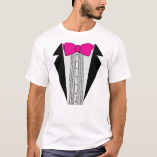 Camisa cor-de-rosa do estilo do smoking