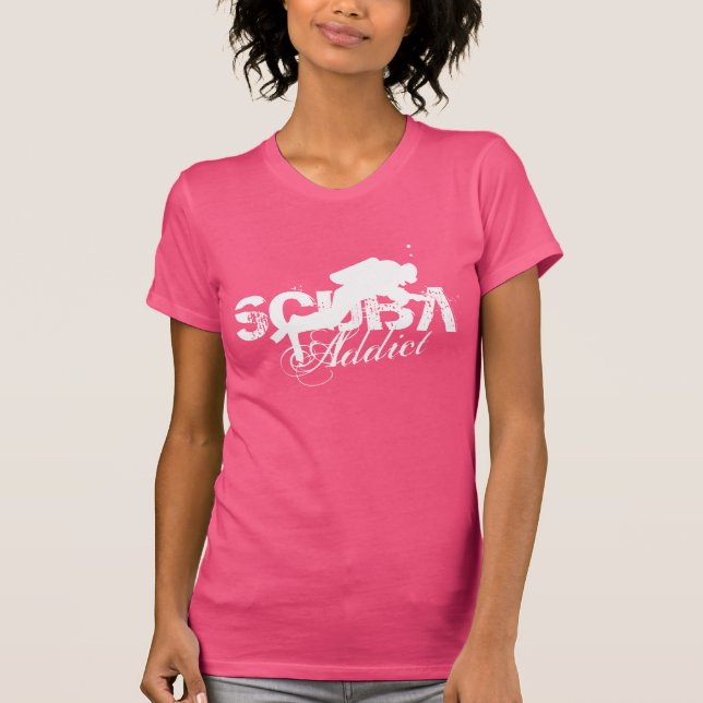 Camisa cor-de-rosa do mergulho autónomo t para (Frente)