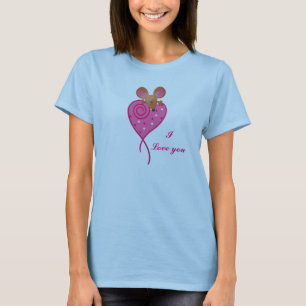 Camisa cor-de-rosa do rato do amor