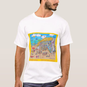 Camisa cor-de-rosa dos homens T do cavalo marinho