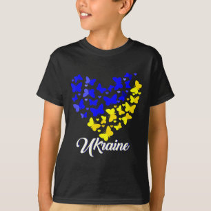 Camisa Coração Coração Ucrânia Borboleta Eu Estou