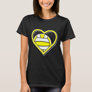 Camisa-coração de polo de água amarela-branca - Po