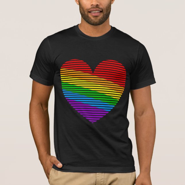Camisa Corey Tiger 80s Rainbow Stripe Heart (Frente)