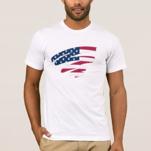 Camisa Crewneck dos EUA - Teto de Algodão Patrióti