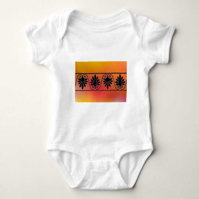 Camisa Criança de Borda Vermelha e Laranja (Frente)