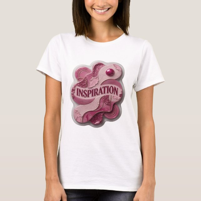 Camisa Crisp Pink INSPIRATION Quote (Frente)