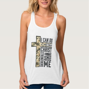 Camisa Cristã Cruz da Fé Posso Fazer Todas as Cois