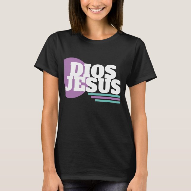 Camisa Cristã Dios Fé Geométrica Roxa Gíria (Frente)