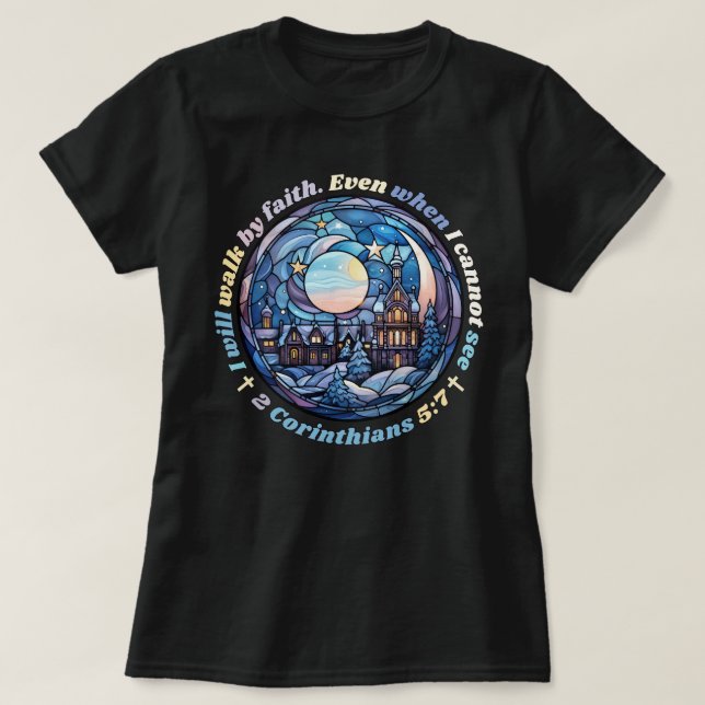 Camisa Cristã, Eu Passo por Faith Bíblia Verse (Frente do Design)