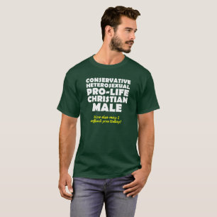 Camisa Cristã Masculina de Humor Pro Vida Ofensivo
