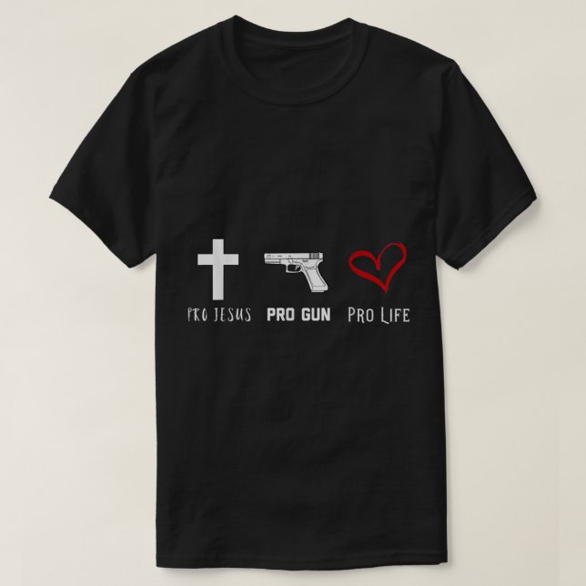 Camisa Cristã Pro Jesus Pro Gun Pro Life (Frente do Design)