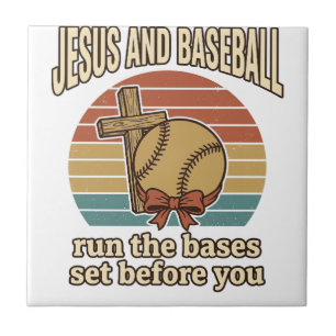 Camisa Cristã Vintage Jesus e Beisebol