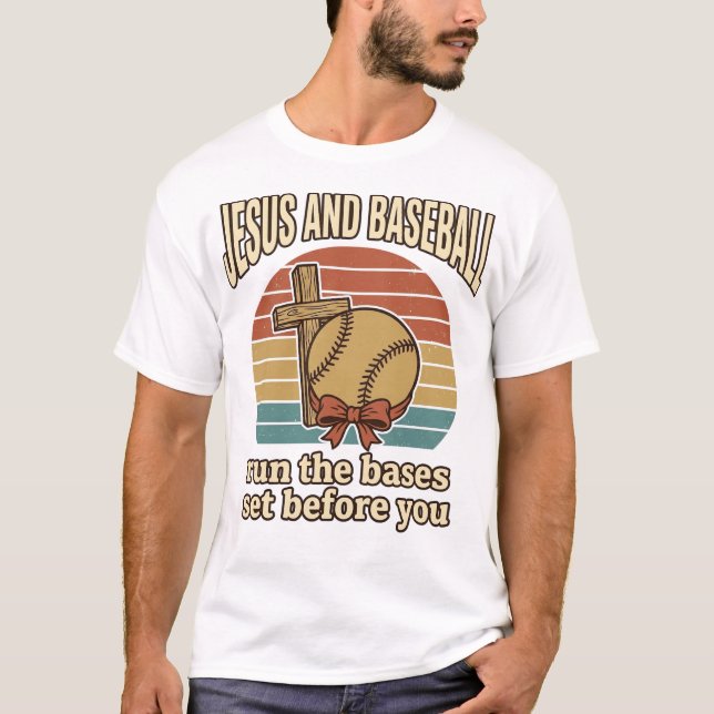 Camisa Cristã Vintage Jesus e Beisebol (Frente)