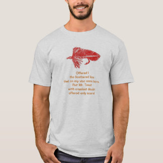 Camisa Cruel Trout Poem com galhardete vermelho.
