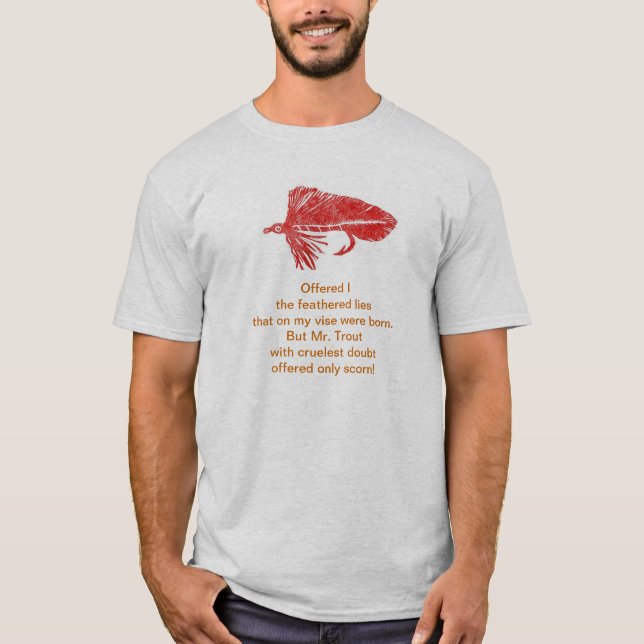 Camisa Cruel Trout Poem com galhardete vermelho. (Frente)