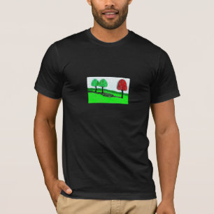 camisa customizável das árvores vermelhas & verd
