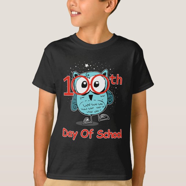 Camisa Cute Owl 100º Dia De Escola 100 Dias Mais I (Frente)