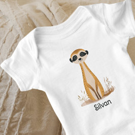 Camisa Cute Safari Animal Meerkat Gênero Neutro