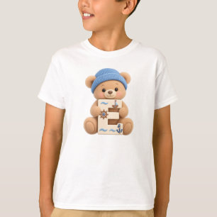 Camisa Cute Teddy Bear Inicial E para Meninos Mari