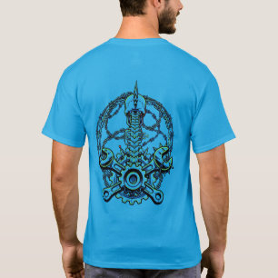 Camisa Cyberpunk Skull PunkFuturista Biomecânica