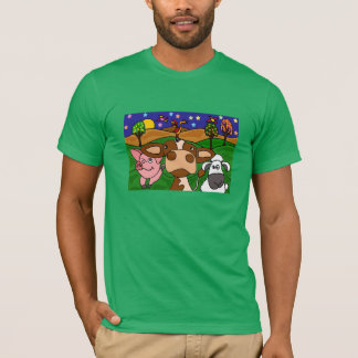Camisa da arte popular dos animais de fazenda