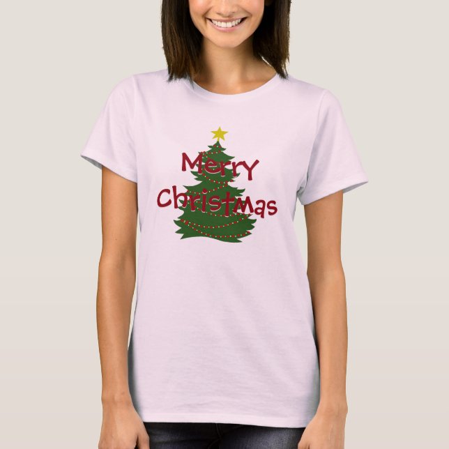 Camisa da árvore de Natal do autismo - luz (Frente)