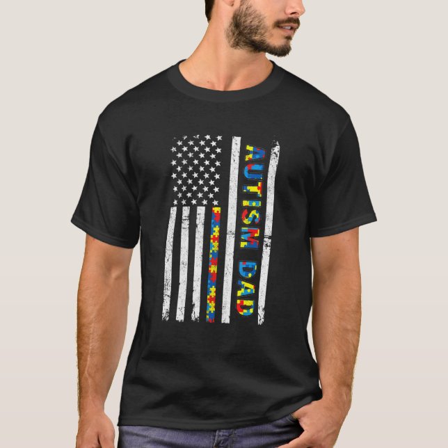 Camisa da Bandeira Americana Distressed do Pai de  (Frente)