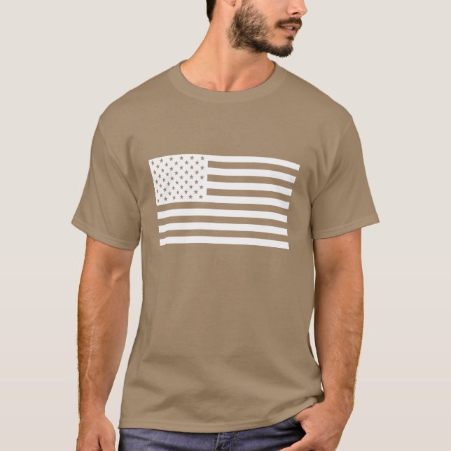 Camisa da bandeira americana - texto branco (Frente)