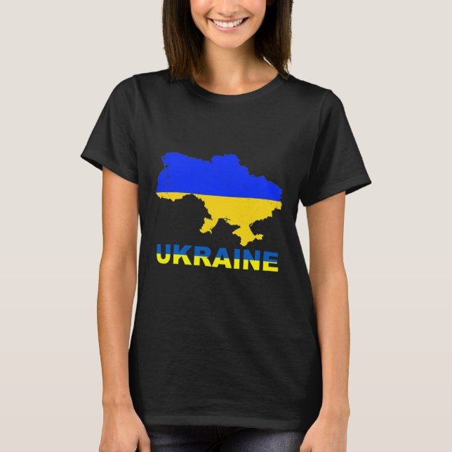 Camisa da Bandeira da Ucrânia Presente Ucranianos  (Frente)