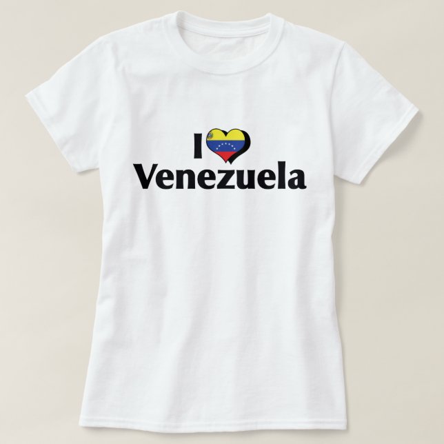 Camisa da Bandeira da Venezuela que Eu Amo (Frente do Design)