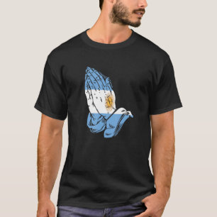 Camisa Da Bandeira Das Mãos Rezando Argentina