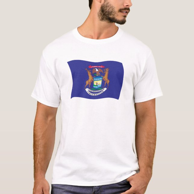 Camisa da Bandeira de Michigan (Frente)