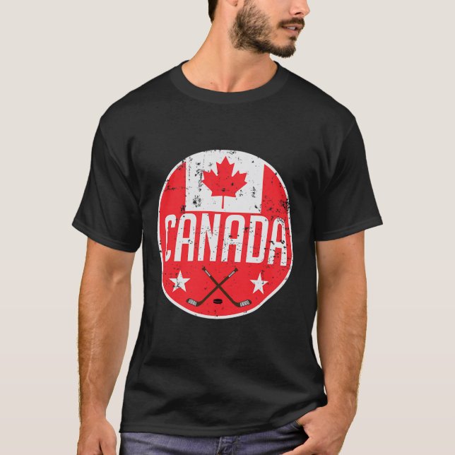 Camisa da Bandeira do Canadá de Hóquei no Gelo Ade (Frente)