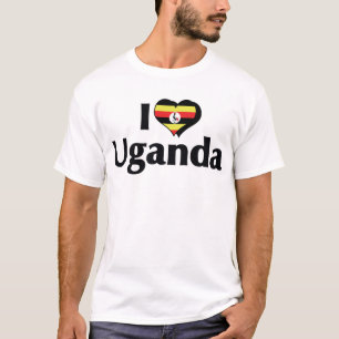 Camisa da Bandeira do Uganda que Eu Amo