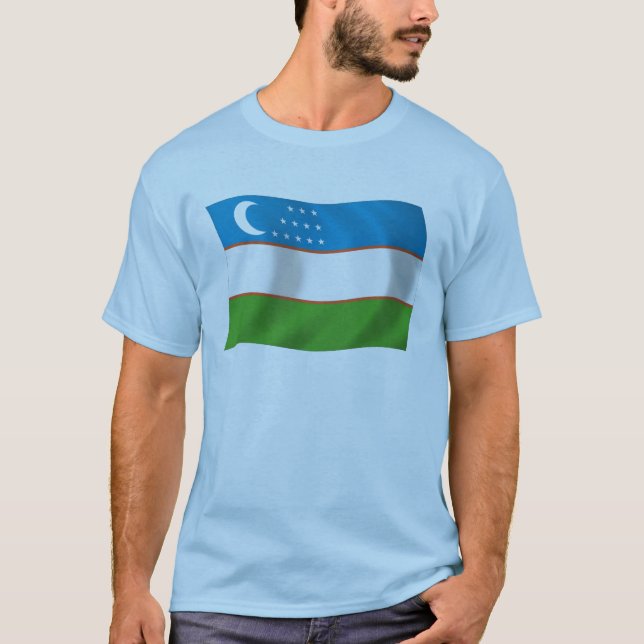 Camisa da Bandeira do Uzbequistão (Frente)