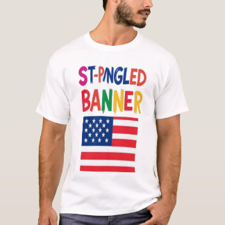 Camisa da Bandeira dos EUA Colorida Estrelada