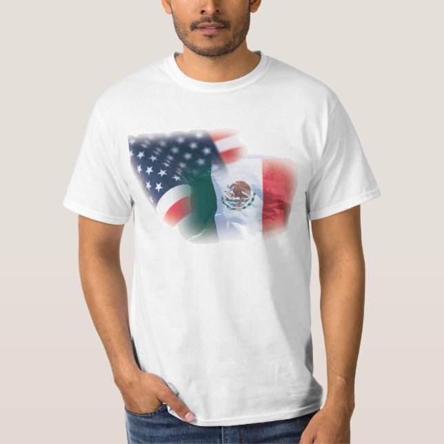 Camisa da bandeira t do méxico-americano (Frente)