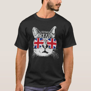 Camisa da Bandeira Union Jack do Reino Unido Gato