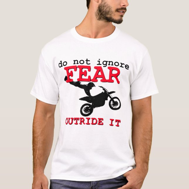 Camisa da bicicleta da sujeira - não ignore o medo (Frente)