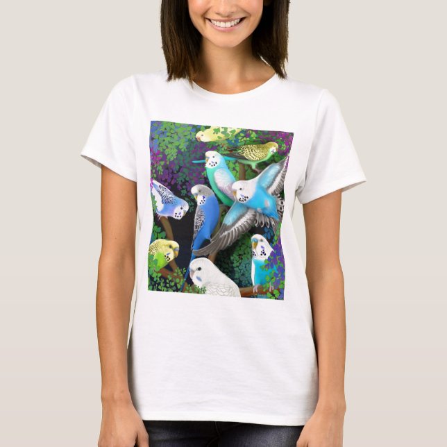 Camisa da boneca das senhoras dos Parakeets e das (Frente)